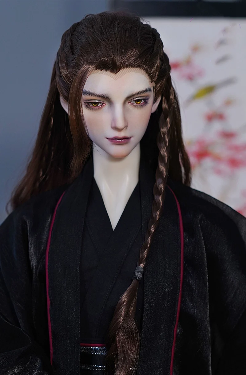 1/3 Schaal BJD Pruiken Oude Kostuum Hanfu Vintage Lang Haar Styling Samurai Pruik Voor SD13 SSDF ID72 Oom Pop Accessoires A1416