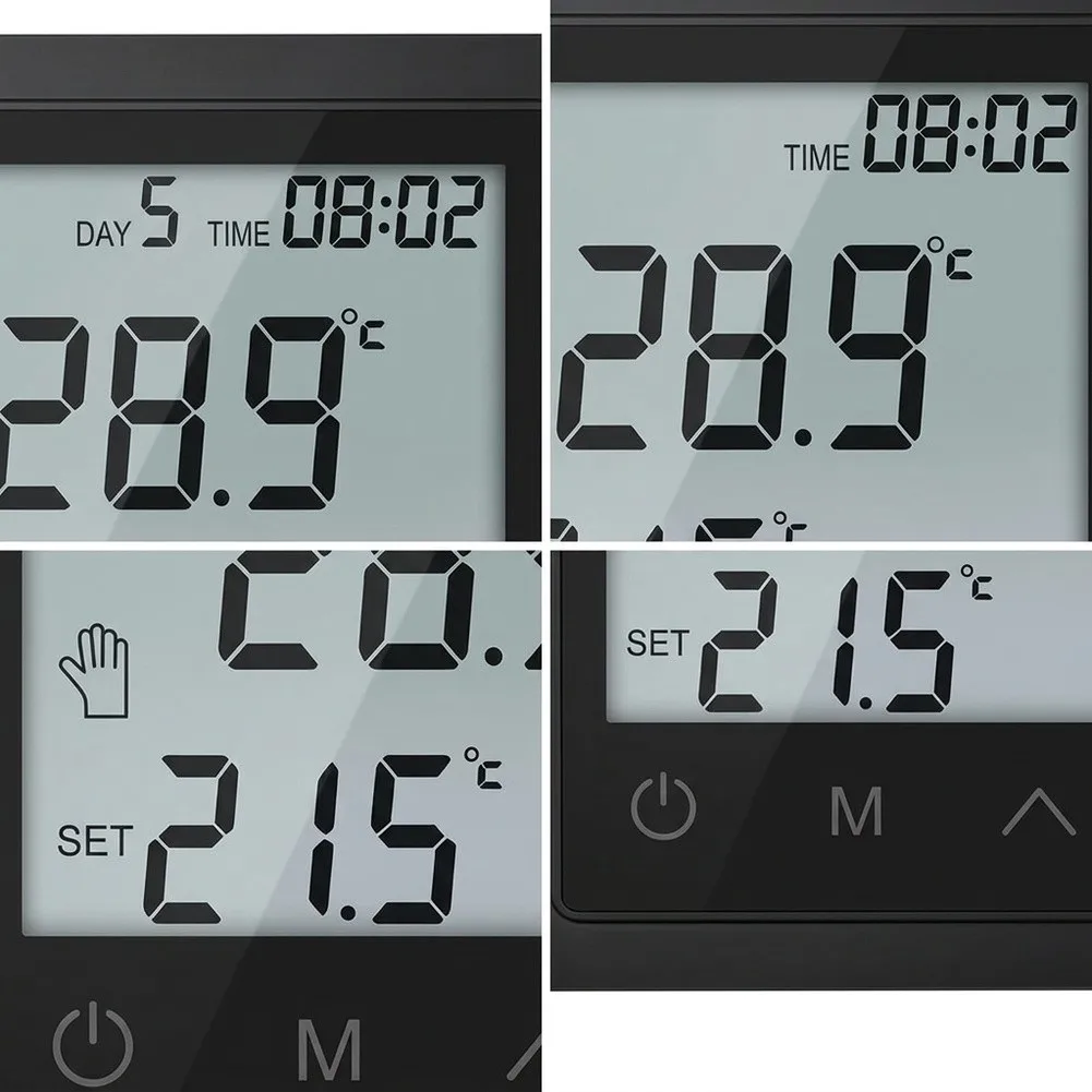MH1828B Digital Thermostat for Electric Underfloor Heating Weekly Programming LCD Screen Lock AC85V-265V Input