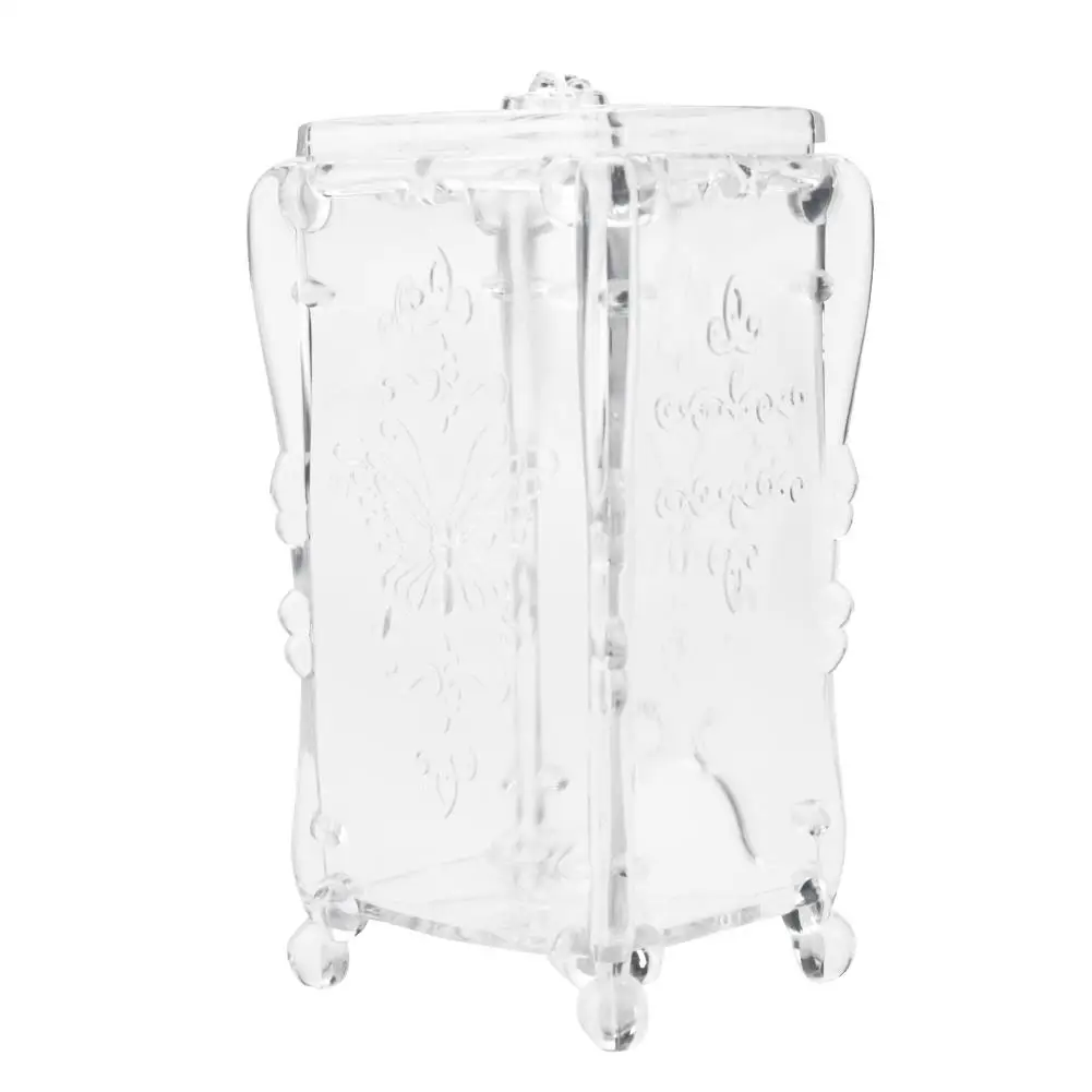 Transparent Cosmetic Makeup Cotton Pad Organizer Box for Nail Art & Makeup Tools Storage