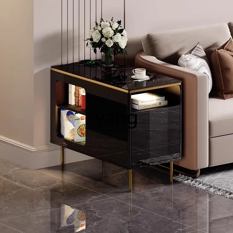 

Lmm living room side cabinet super narrow 30cm rechargeable black corner few with light