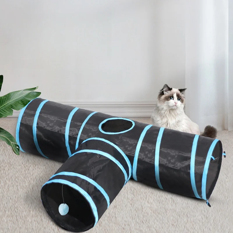 

New Cat Tunnel Tube Collapsible Foldable Store Cat Pet Crawl Interactive Multi-style Three-way Channel T-shaped Pet Cat Toy