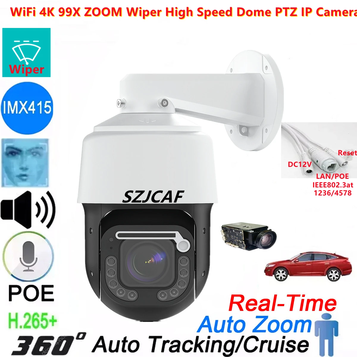 8mp poe limpador de alta velocidade dome ptz wifi câmera ip 990x ao ar livre ai rastreamento humano 4k câmera sem fio 30x zoom óptico câmera colorida