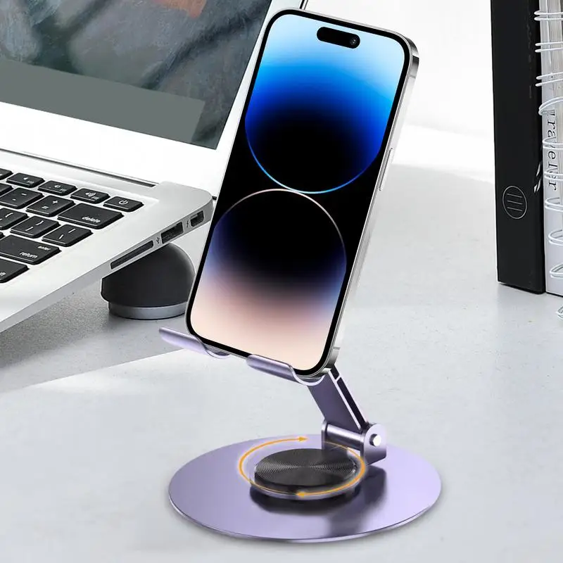Desktop Phone Stand Tabletop Smartphone Holder Adjustable Height And Angle Foldable Cell Phone Stand Holder For Desk