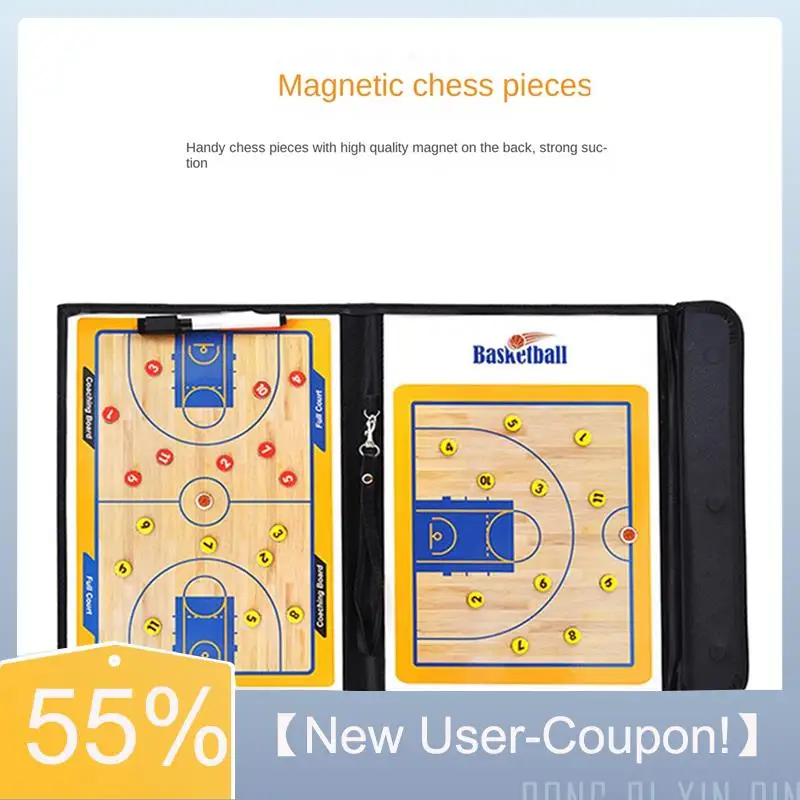 【قسيمة مستخدم جديدة!】لوحة تكتيكية مغناطيسية قابلة للطي لعبة كرة السلة وحافظة تدريب ومدرب تكتيكية