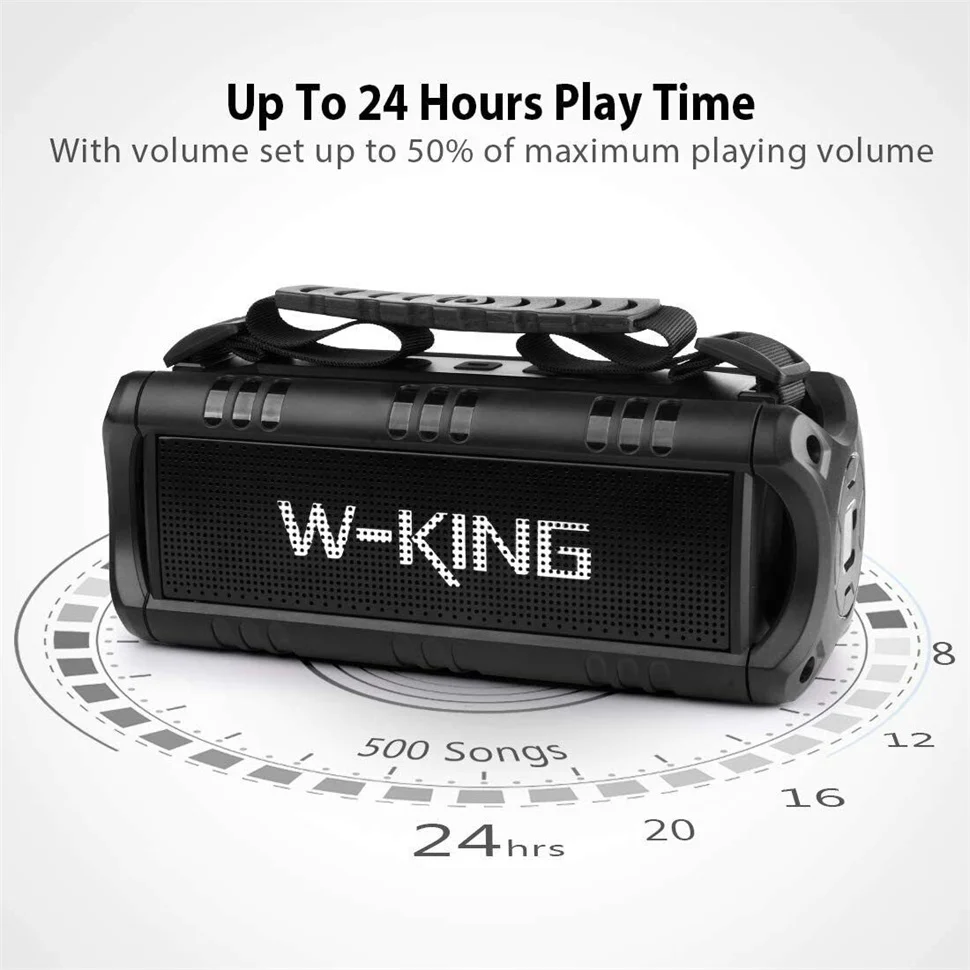 

W-KING D8 Mini Bluetooth Speaker Portable Waterproof Subwoofer Home Theater 3D Stereo Speaker High-Power Outdoor Camping Speaker