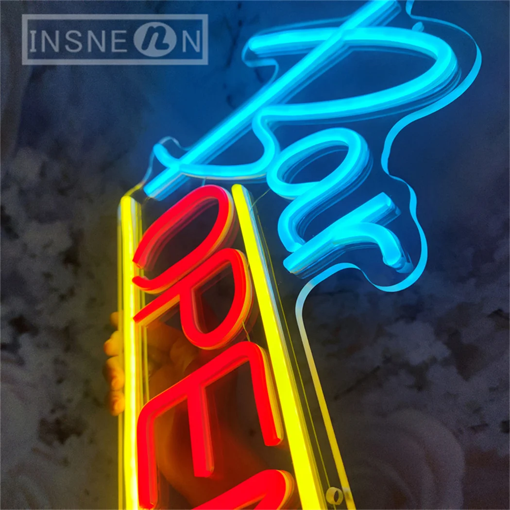 Lampu tanda Neon Led Bar terbuka USB dapat diredupkan tanda lampu Neon untuk Bar Pub toko restoran bisnis dekorasi dinding tanda Neon kustom