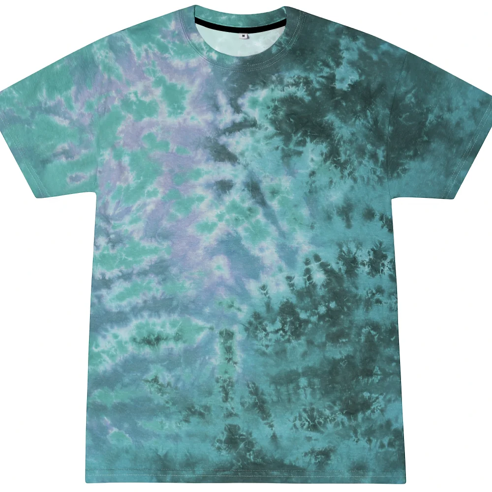 100% القطن جودة عالية العلامة التجارية الجديدة التعادل صبغ تي شيرت مطبوع الباتيك قوس قزح ثلاثية الأبعاد طباعة المتضخم تيز الاطفال موضة للجنسين بلايز عادية