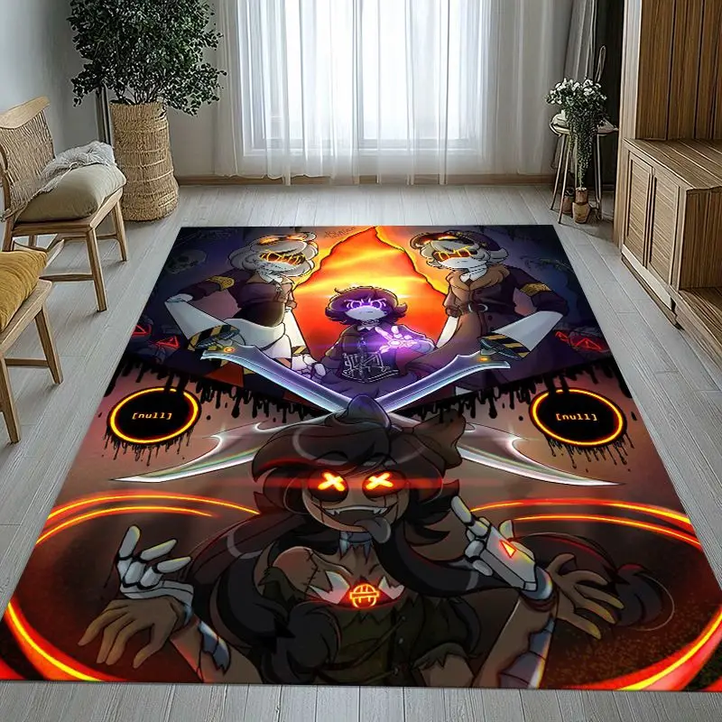 3D Murder Drones Uzi N Cyn Cartoon Area Rug,Soft Non-Slip Carpet Mat for Living Room Bedroom Playroom,Sofa Floor Rug,Home Decor