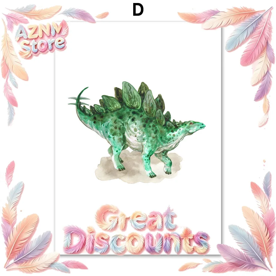 Cartoon Dinosaur Footprint Fossil Wall Art Canvas Painting Nordic Posters And Prints Wall Pictures Baby Boy Kids Room Home 2026