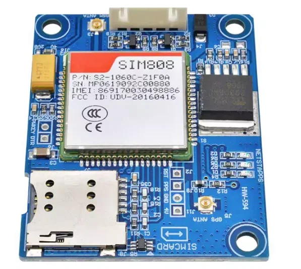 SIM808 Module GSM GPRS GPS Development Board IPX SMA with GPS Antenna Raspberry Pi Support 2G 3G 4G SIM Card