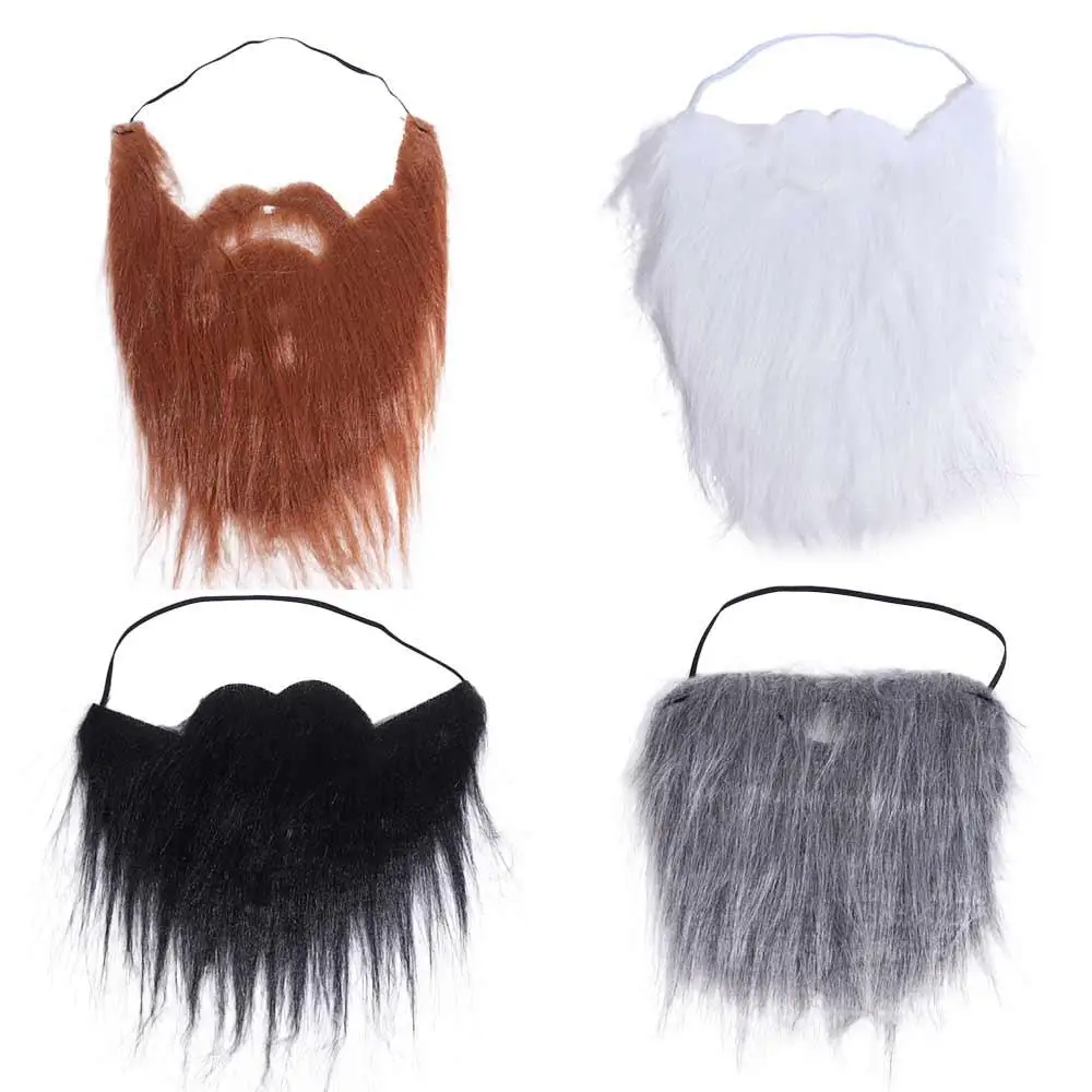 1pc DIY Fancy Dress Fake Beard Long Fluff Beards Cosplay Costume Props Santa Claus Beard Eyebrows Mustache Christmas Party Suppl