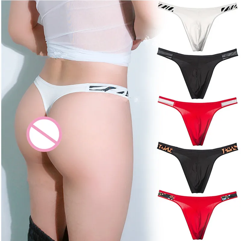 String sexy en coton pour hommes, sous-vêtements sans couture, dos en T, bikini, pénis, poudres, slips, culotte Sissy, cordes G, gay, sous-vêtements, 2 pièces