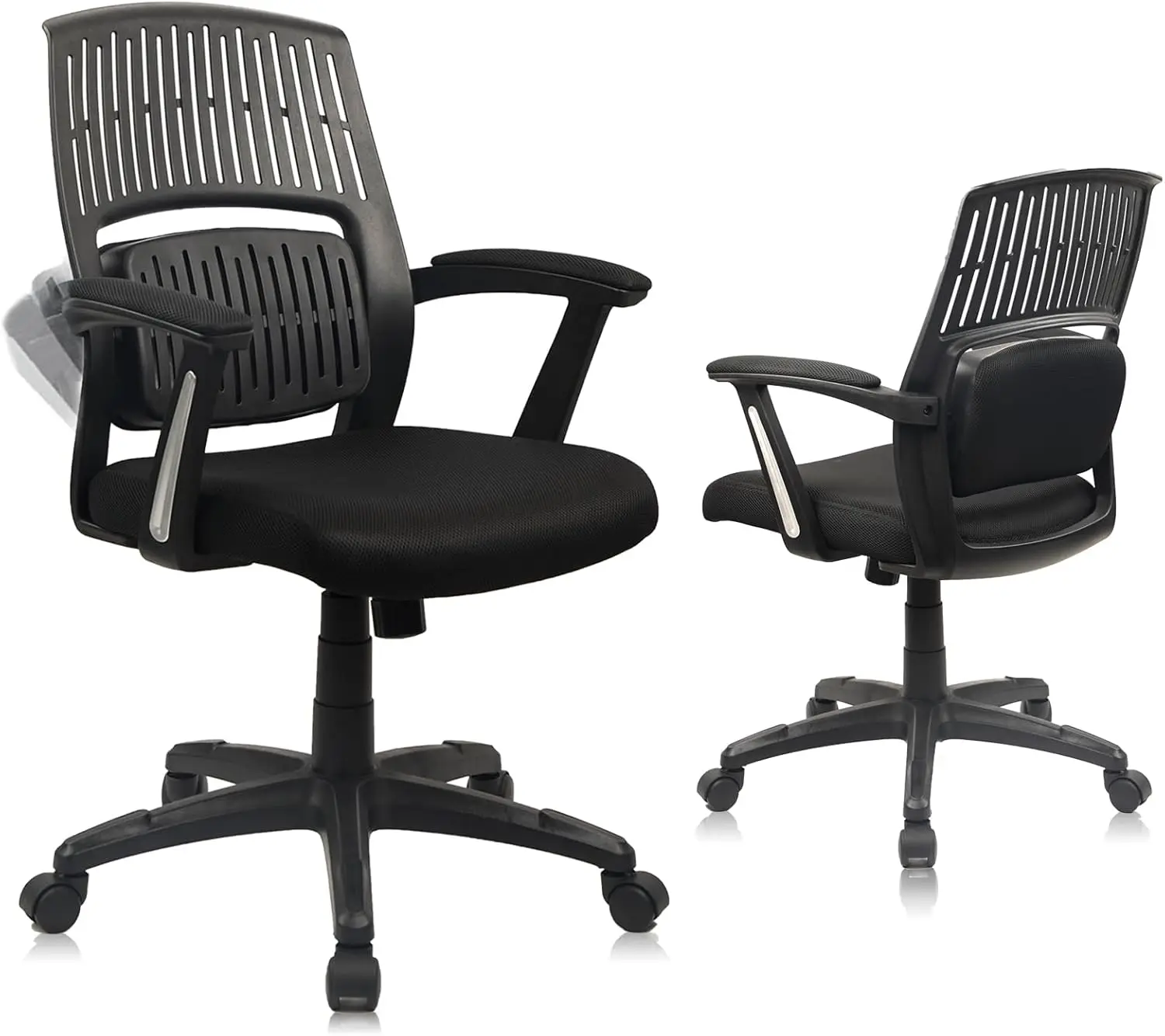 

Office Chair,Breathable Mesh Chair with Flip-up Lumbar Support Upholstered Armrests,Rolling Swivel Computer Chairs for Office