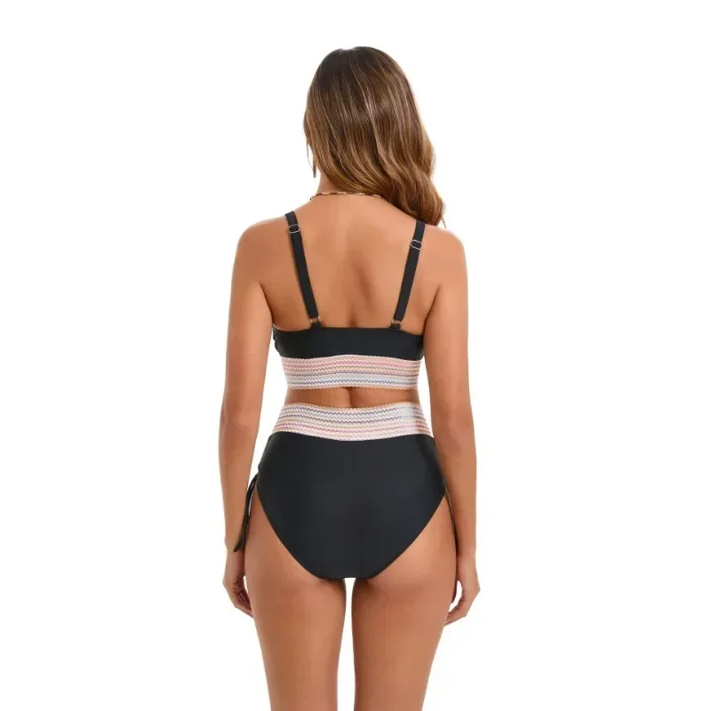 2025 جديد مثير الوردي البيكينيات قطعتين ملابس السباحة النساء ملابس الشاطئ لباس سباحة عالية الخصر ضمادة البرازيلي مجموعة البكيني