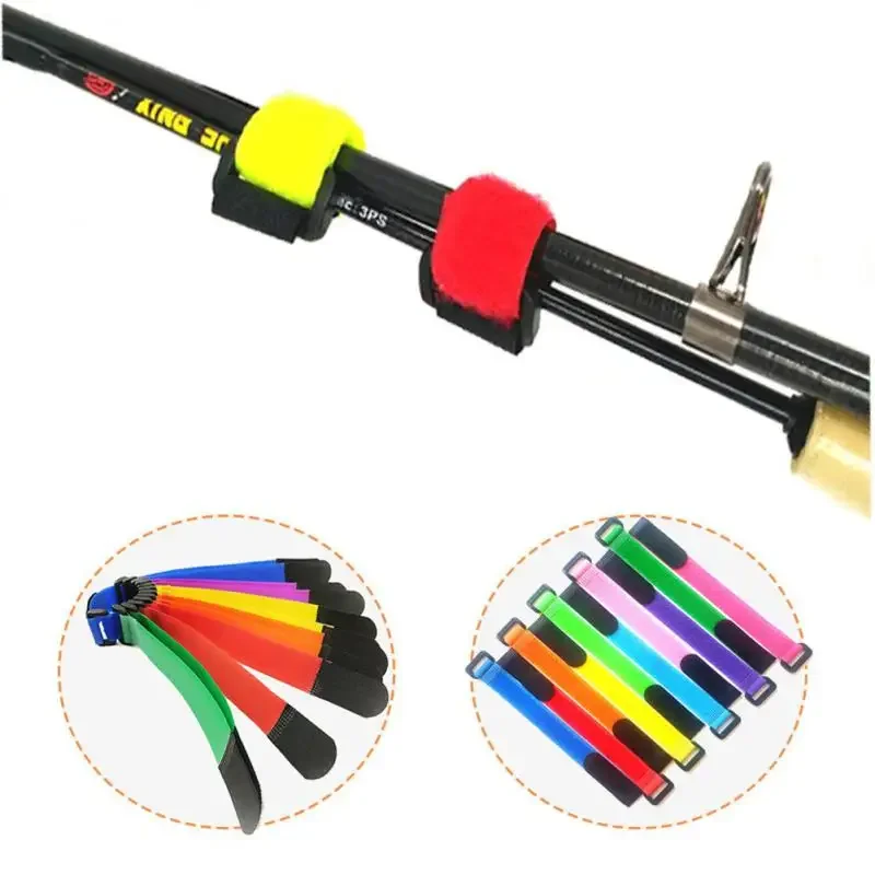 5pc Colorful Micro-Stretch Fishing Rod Straps - Convenient, Road & Outdoor Nylon Straps