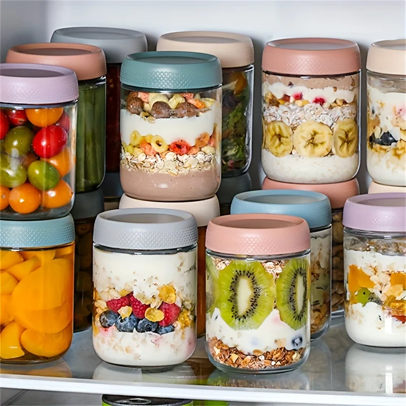 

Glass Sealed Jars Airtight Food Storage Containers for Tea Nuts Snacks Yogurt Amazon Cross Border