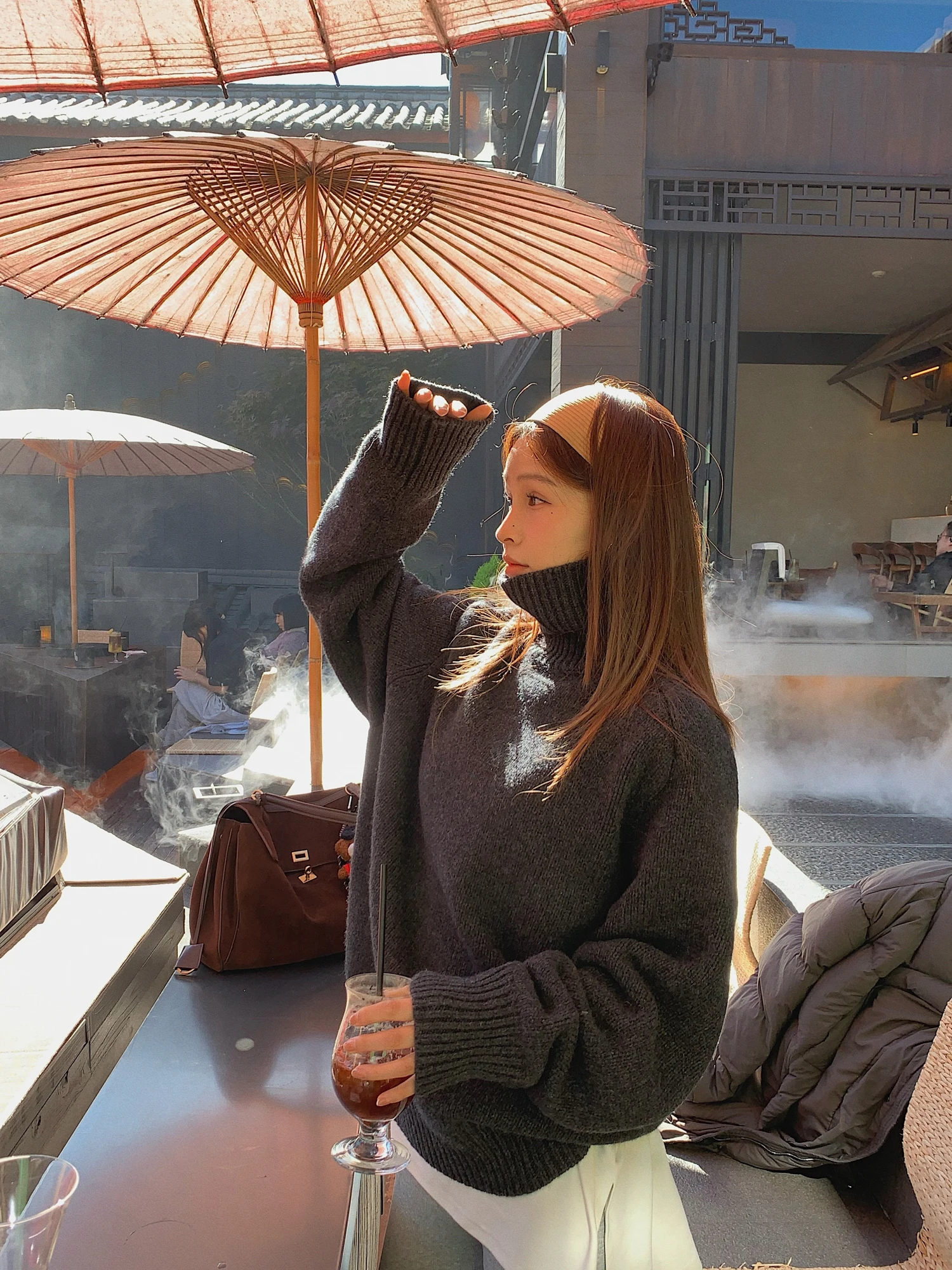 BLUETIQUE Full Wool Thiened Loose High Collar Sweater Long Sve Winter Women's Premium Quali Knitwear Casual Faion