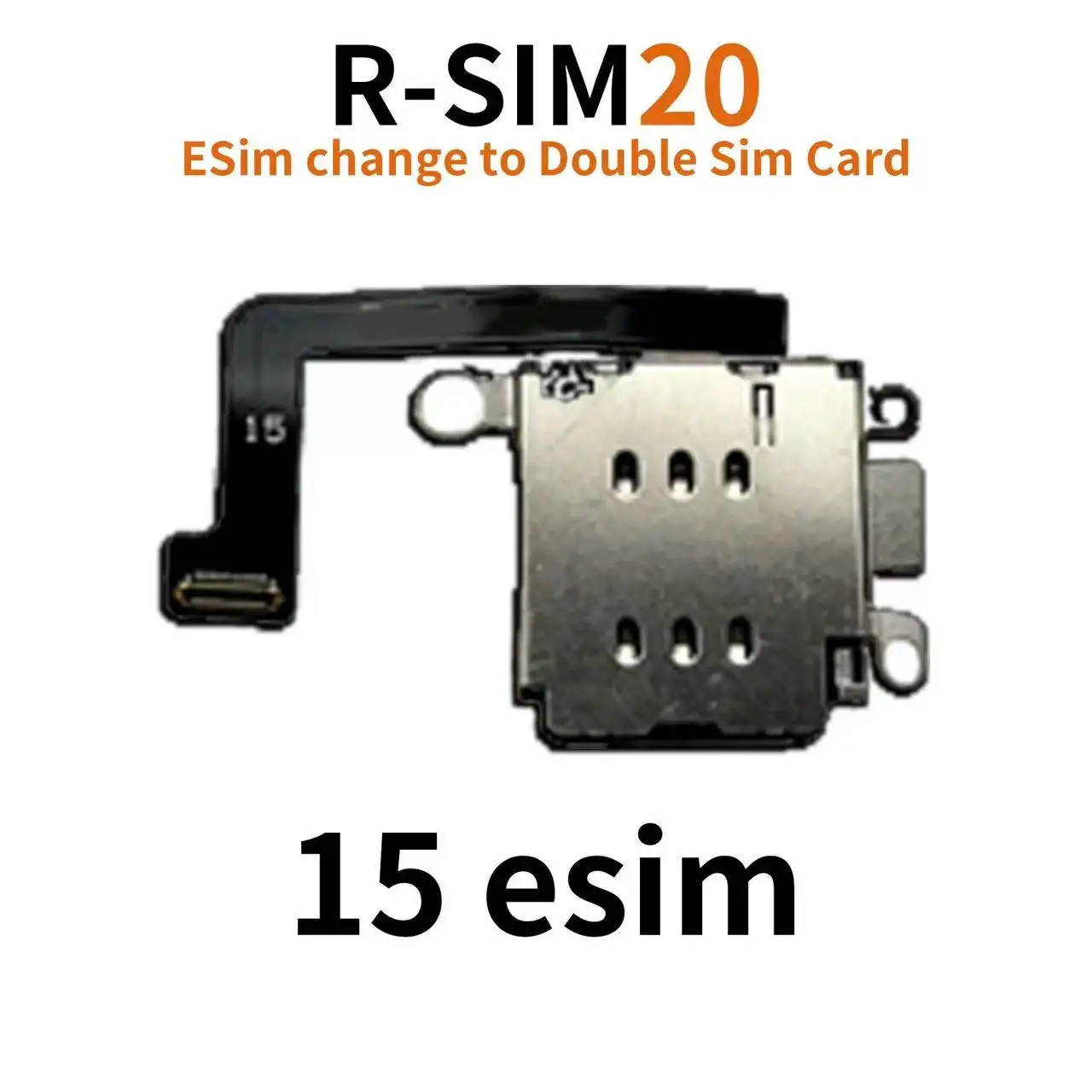 Cable flexible R-SIM20 para doble tarjeta SIM para iPhone 12 a 17 Pro Max, convierte E-SIM a bandeja de tarjeta SIM física dual, piezas de repuesto