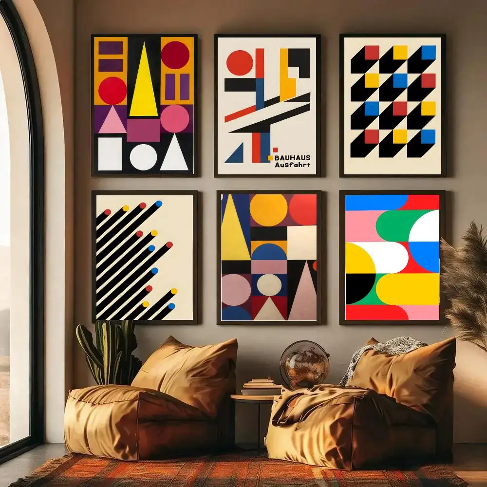 Nordic Modern Exhibition Matisse Bauhaus Picasso Poster Self-adhesive Art Waterproof Paper Sticker Coffee House Wall Decor