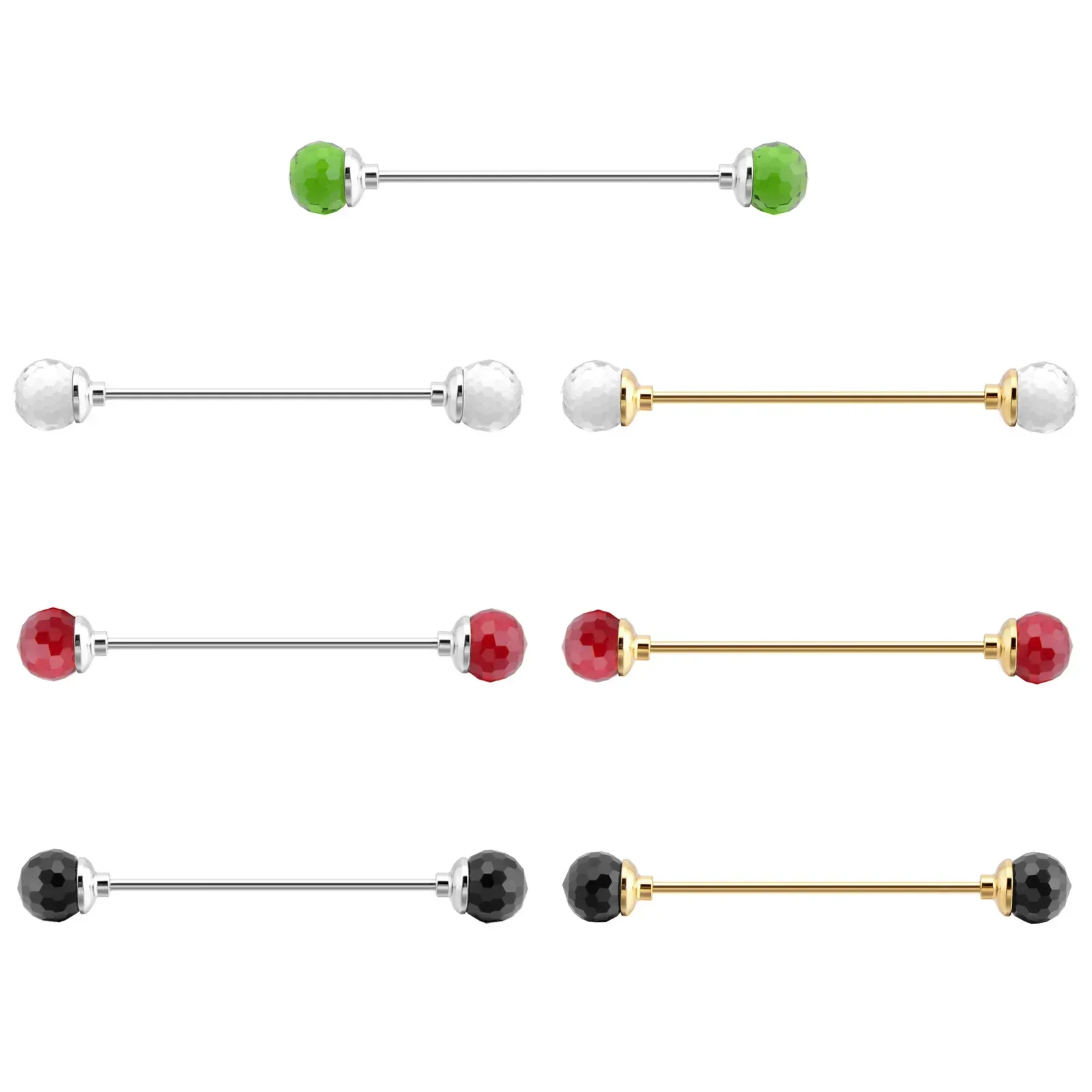 Fashion Collar Pin Trendy Men\'s Shirt Round Multi-faceted Ball Hole Collars Pins  Business Accessories Gift Can Unscrew