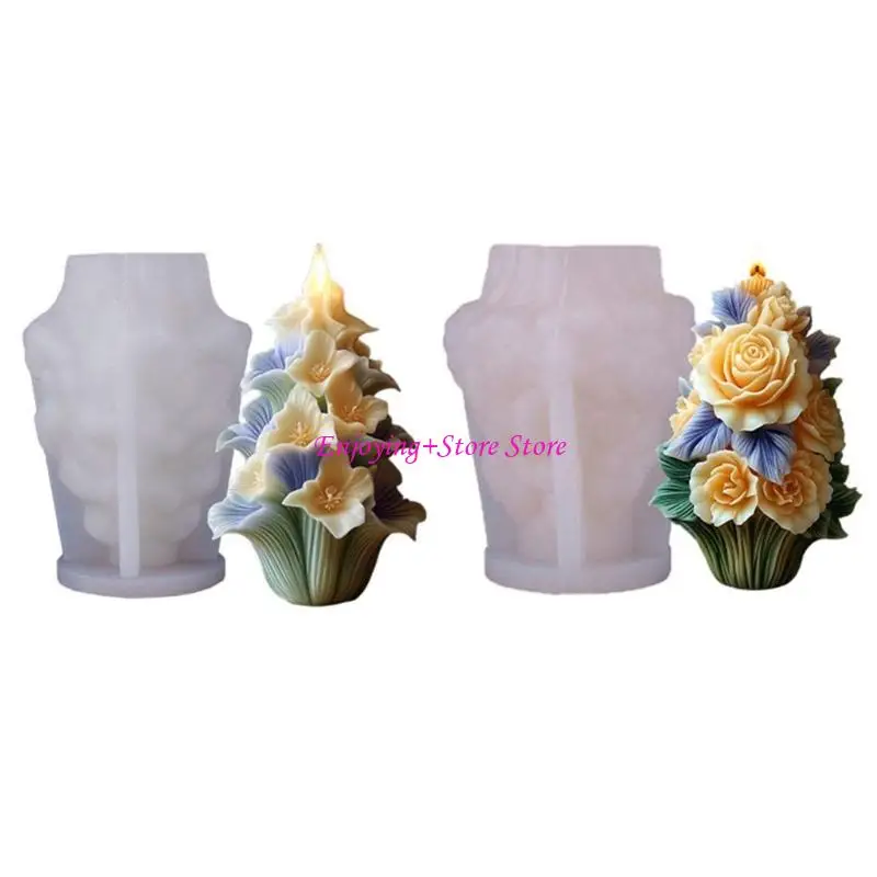 

G6DA Многослойные цветочные формы свечей отливки формы эпоксидные плесени формы букет силиконовые плесени плесени плесени