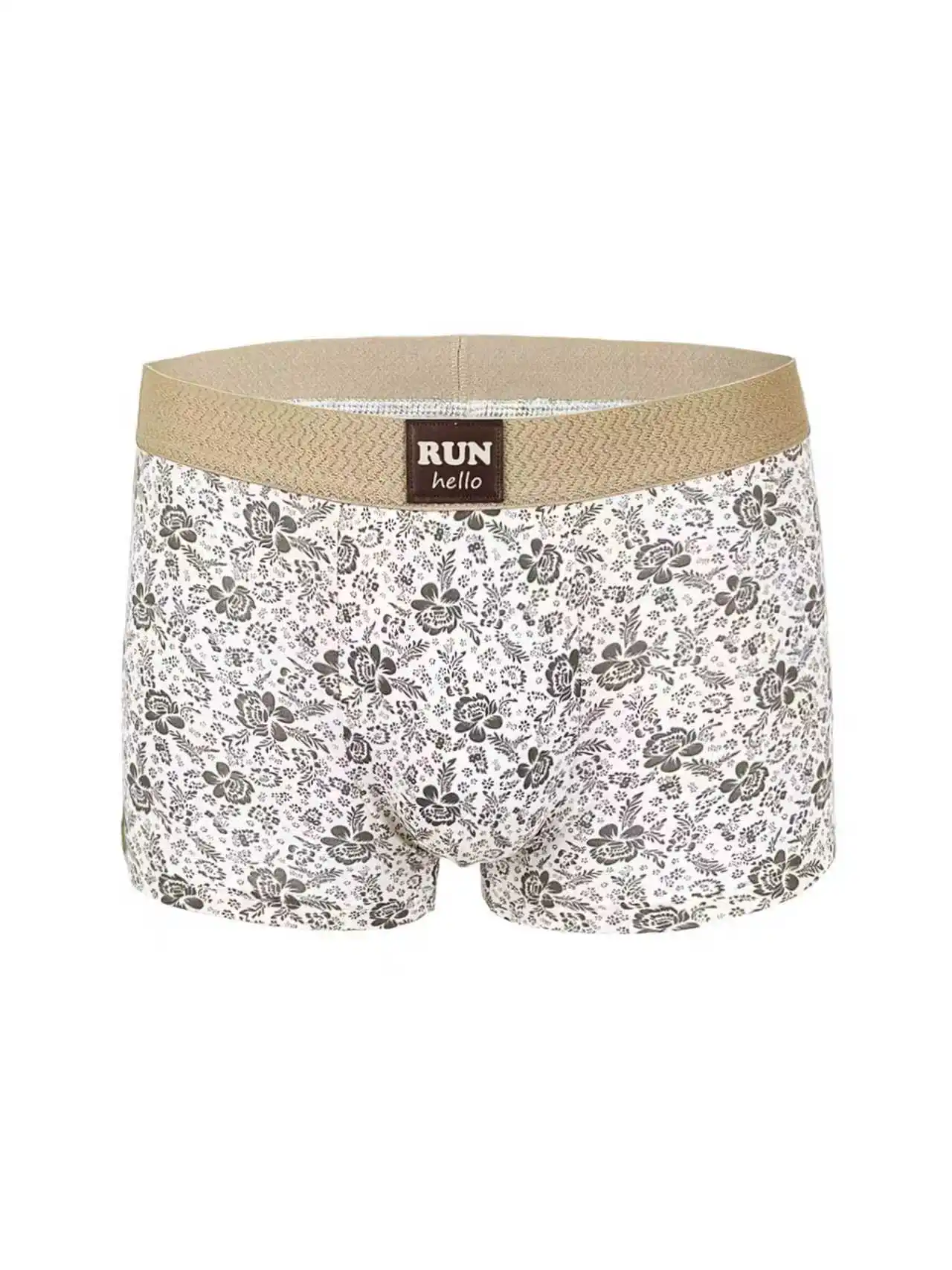 

Цельное мужское нижнее белье с цветочным принтом и весенним атмосферным вырезом, удобные, дышащие и модные мужские шорты-боксеры.