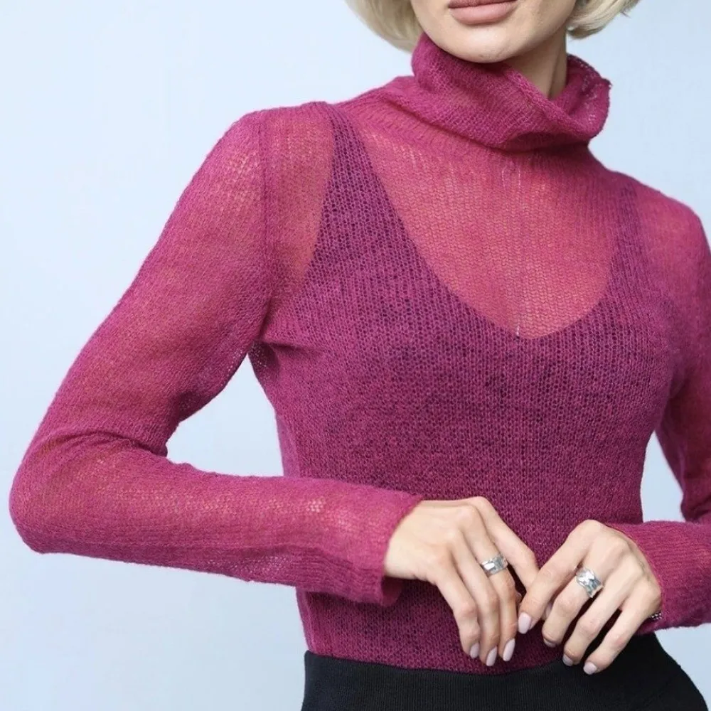 chic Knitted Chic Bottom Sweaters Hollow Out Base Style Slim Long Sleeve Soft Casual Hollow Out Sweater Spring and Autumn