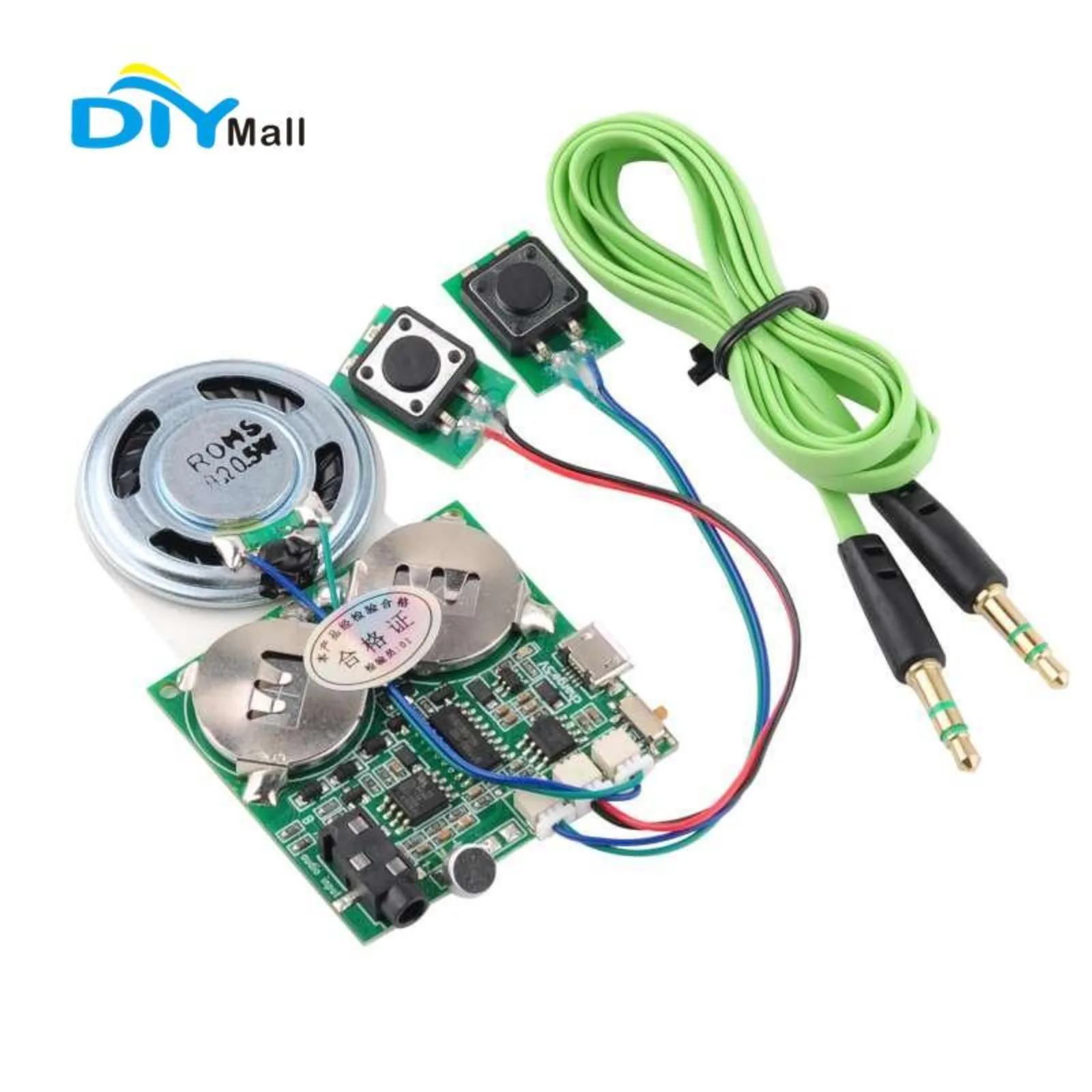 

2-Minute Recordable Sound Module MP3 Player Kit with Rechargeable Battery for DIY Greeting Cards