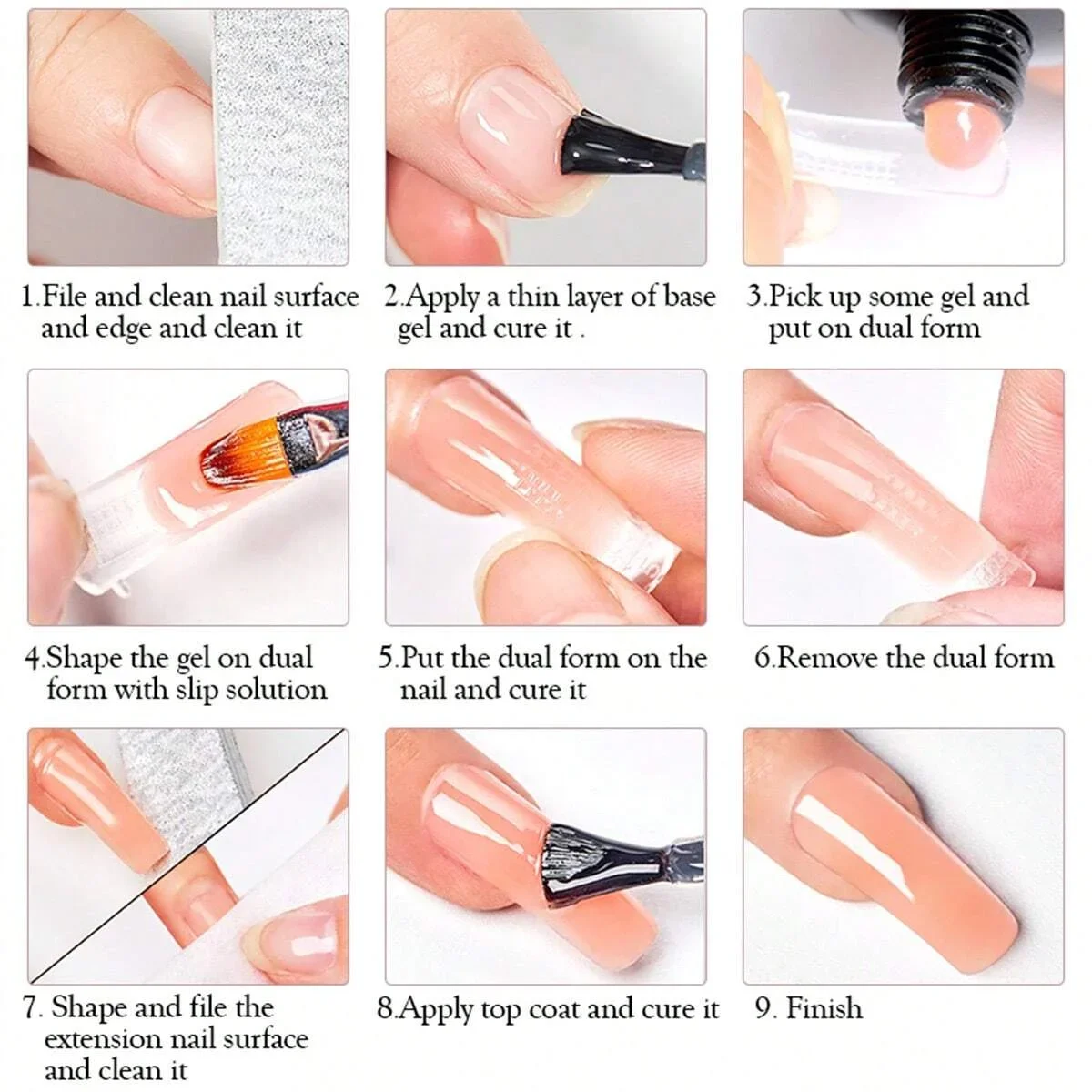 18pcs Acrylic Quick Building Nail Gel Polish Set with 6W UV Lamp Base Top Coat Slip Solution and Nail Tools for Nails Extension