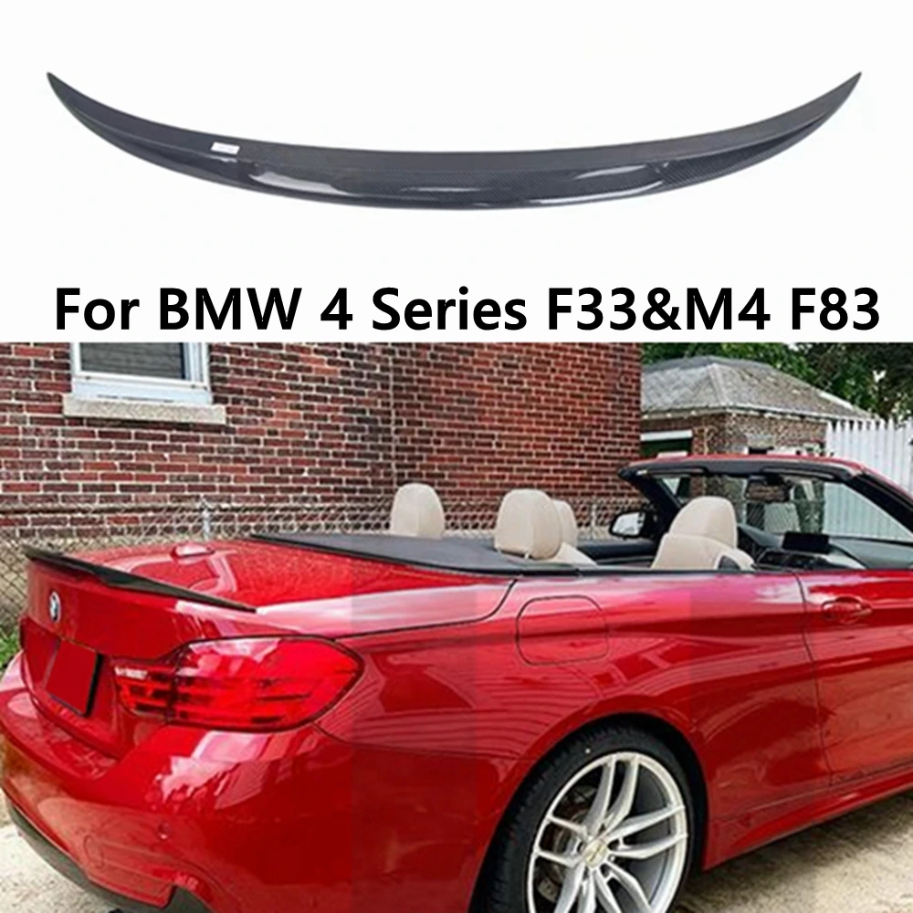 

For BMW 4 Series F33&M4 F83 Convertible P Style Carbon fiber Rear Spoiler Trunk wing 2013-2020 FRP Forged carbon