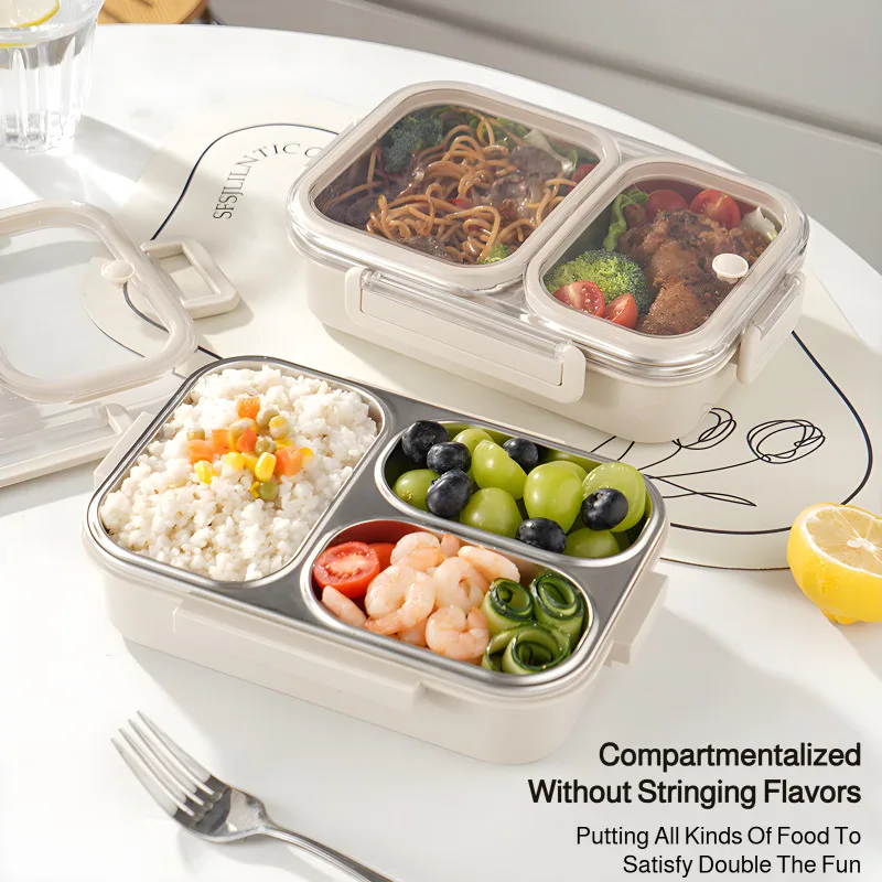 

304 stainless steel lunch box anti-smell lunch box heat preservation lock fresh student office worke