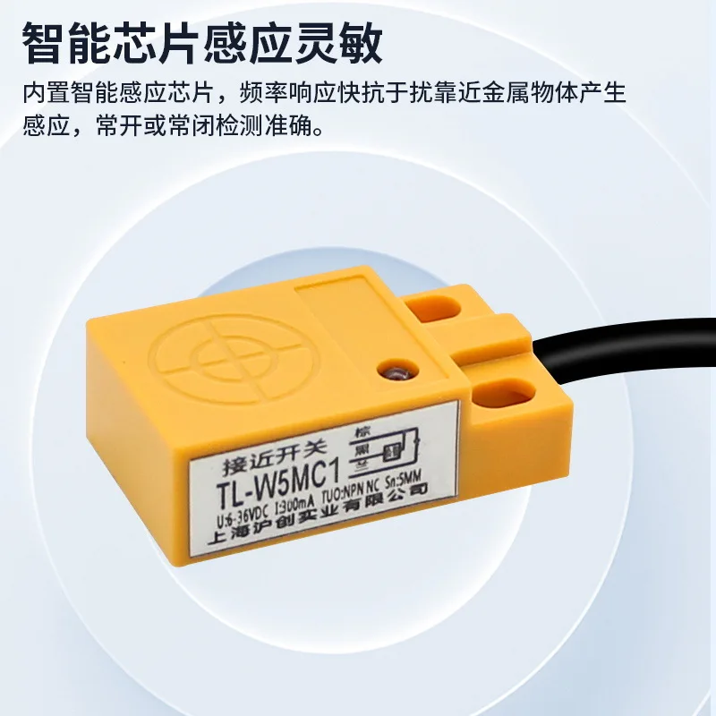 Proximity Switch TL-W5MC1 TL-W5MC2 TL-W5MD1 TL-W5MD2 TL-W5MF1 TL-W5MF2 Three Line PNP Normally Open Thickness 10MM