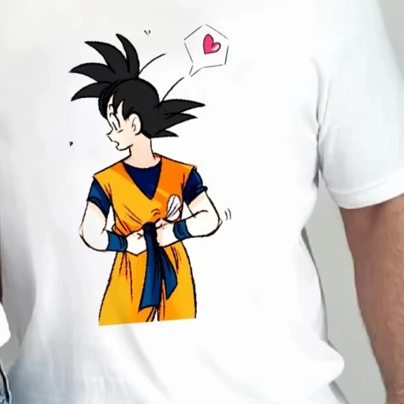 Dragon Ball Animation Hommes Femmes Couples T-Shirt D'été Décontracté Sport Fitness Lâche Surdimensionné Confortable Coton Manches Courtes