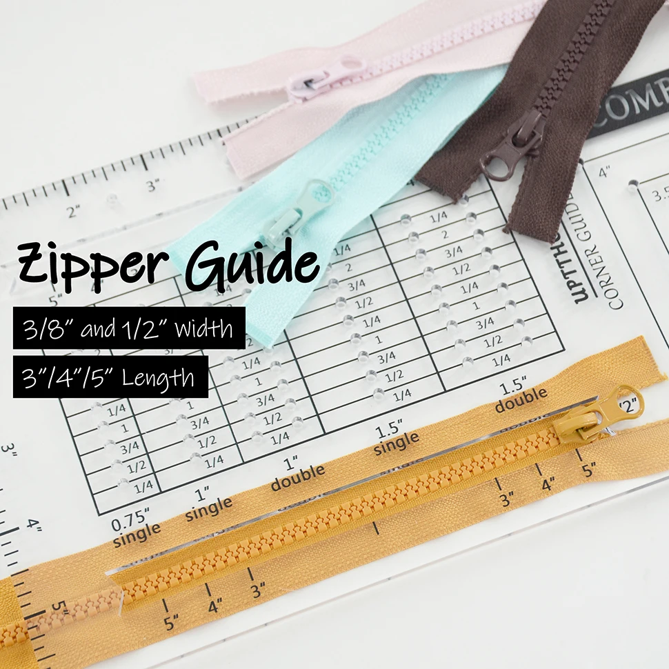 Zipper Template Ruler Rivet Placement Zip Pocket Tool Leathercraft Marking Guide DIY Bracelet Belt Combo Measurement Sewing