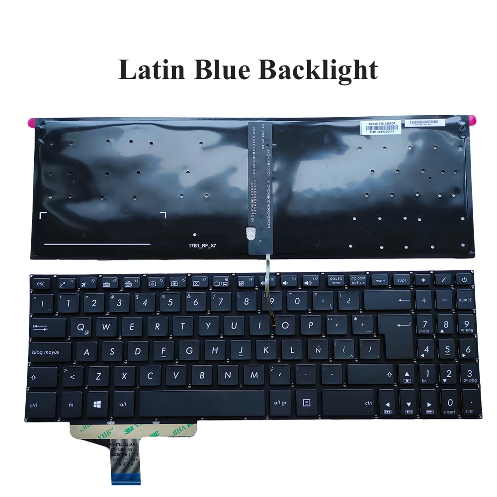 US angielski rosyjski Latin podświetlana klawiatura dla Asus VivoBook X580VD N580V X580 N580 RU LA klawiatura laptopa 0 knb0 5600RU00 — zdjęcie 5