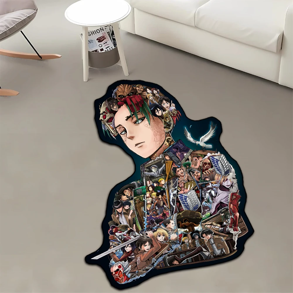 Custom Irregular Anime Rug Attack On Titan Wall Art Handmade Carpet Area Rug for Home Decor