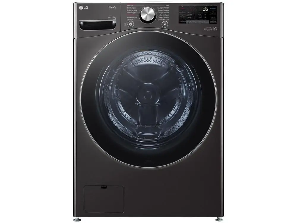 LG 18kg WD18BV2S6B.ABLFBRS Hot and Cold Water Black Inox - 110V