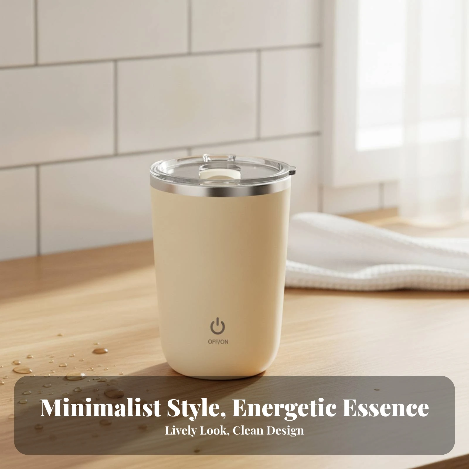 Automatic Stirring Cup Transparent Lid Self Stirring Mug Portable Mixing Cup Built-in Stirrer Electric Mixing Mug Cylindrical
