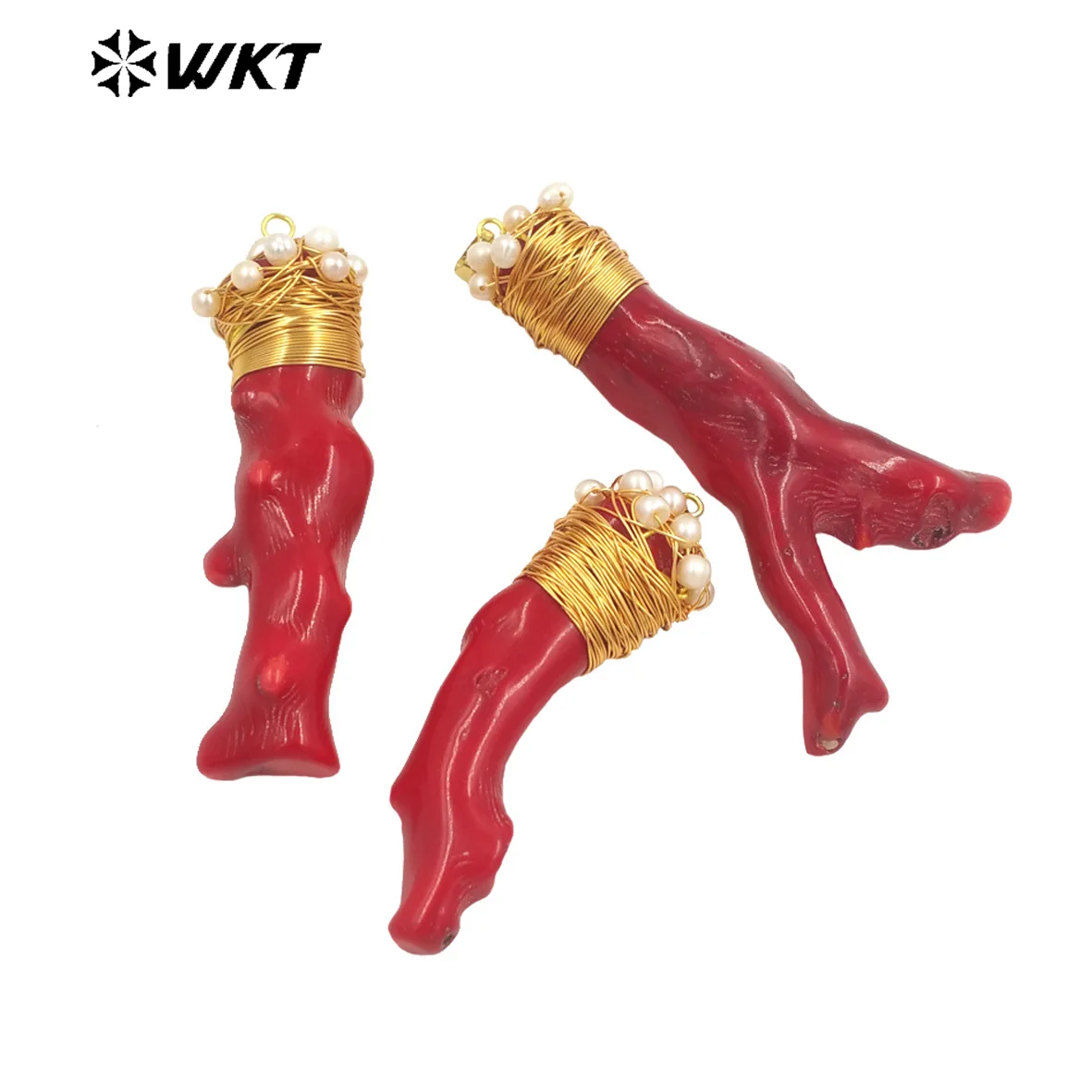 WT-JP345  WKT 2025 Attractive Style Red Coral Women Party Gift Pendant Good-Quality Wedding Gift New Sale Trend