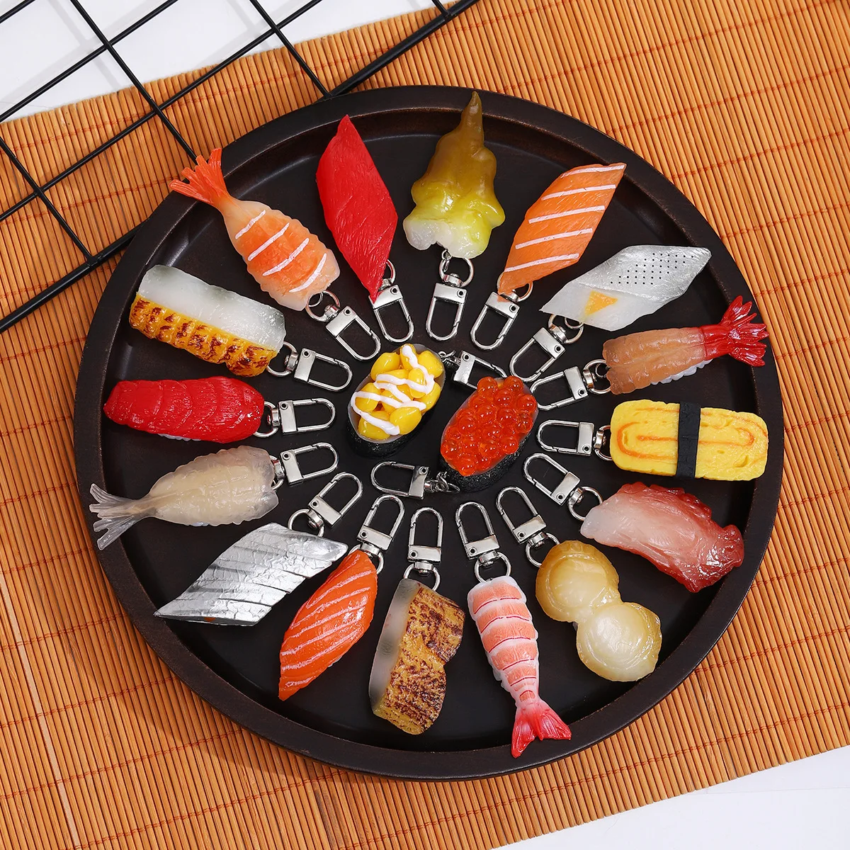 PVC Simulation Sushi Keychain Photography Simulation Food Props Student Backpack Luggage Keychain