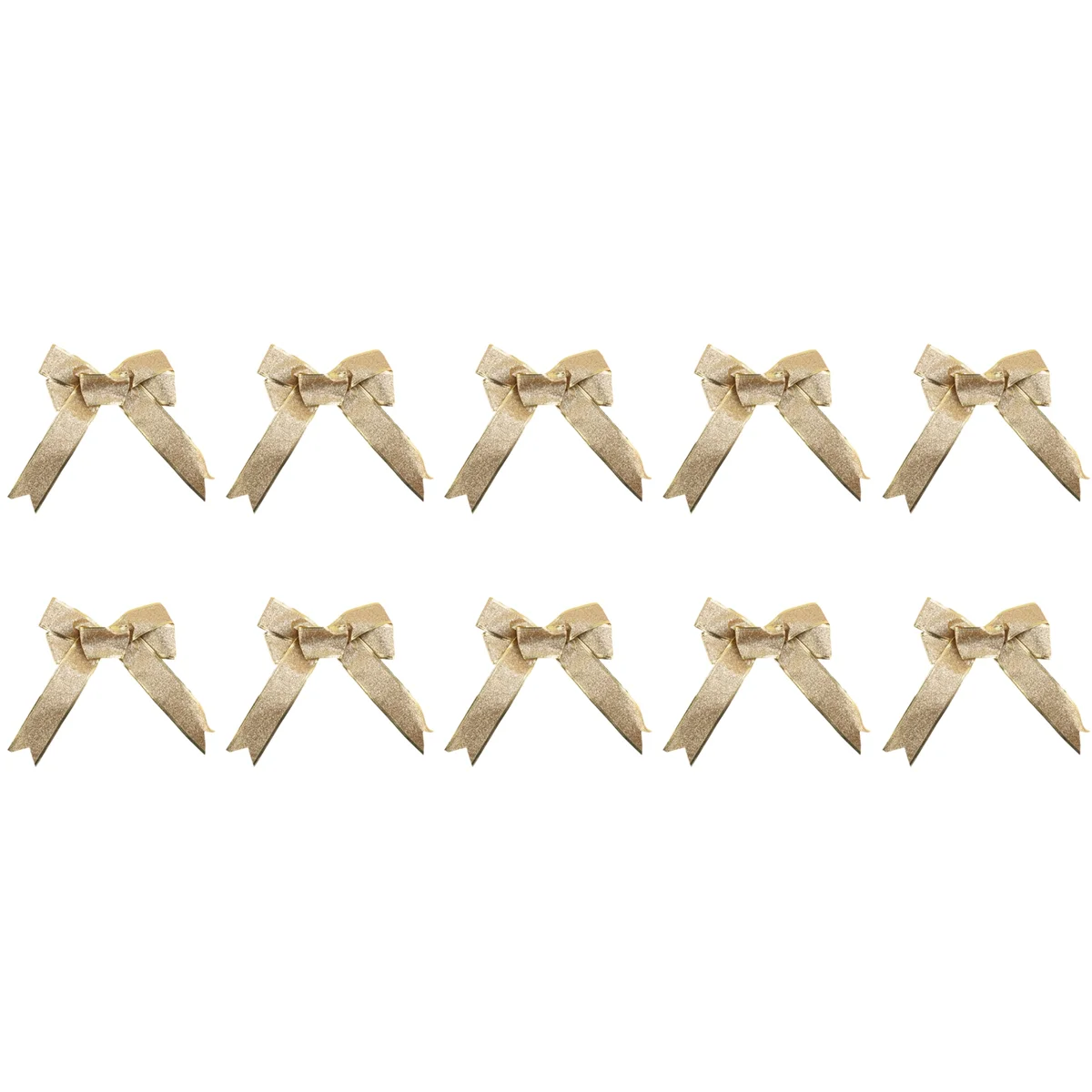 10 шт., украшения для рождественской елки, банты, лента, золото 25x21 см, рождественские украшения