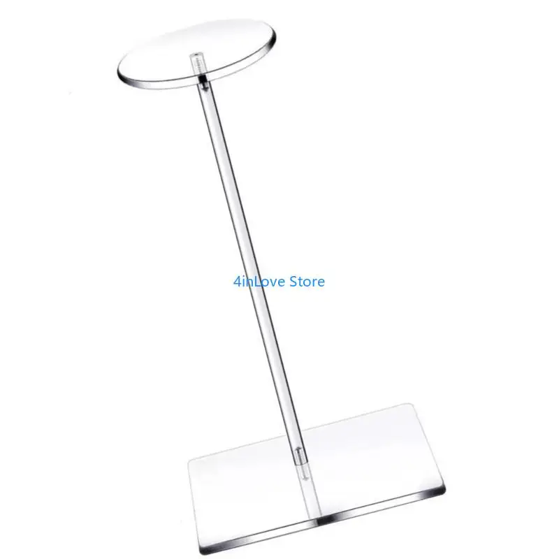 

T4MD прозрачные акриловые материалы шляпа и дисплей парика стоят с прочными базовыми конструкциями