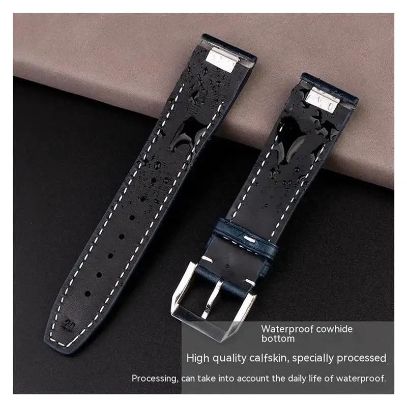 TINTAG Italian Calfskin Strap For IWC Pilot IW378003 IW328203/205/201 Mark 20 Genuine Leather Watch Band 20 21mm Quick Release