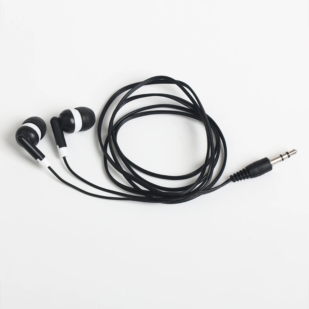 

3000pcs Colorful Black Disposable 3.5mm Earphone Wired Stereo In Ear Earbuds Headset for Phone MP4 For Museum Bus Train School