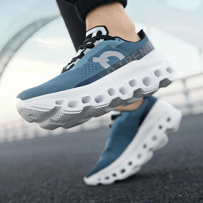 2025 جديد خفيف الوزن الرجال أحذية رياضية من الجلد عادية عدم الانزلاق تنفس الذكور في الهواء الطلق احذية الجري الدانتيل يصل أحذية رياضية لينة #1