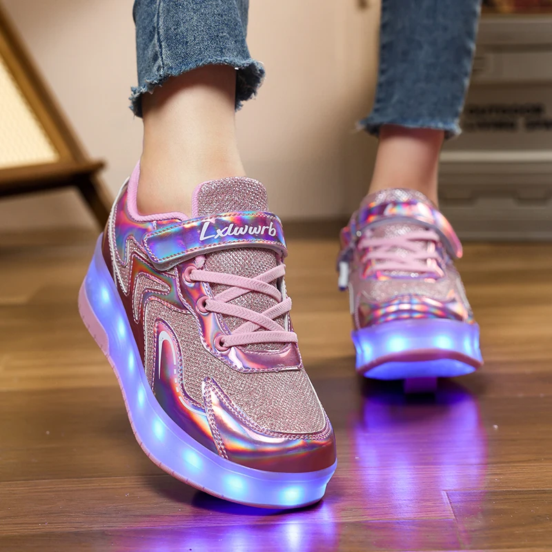 

New 2025 children's sneakers boys girls roller skates skates children's sports shoes roller skates walking shoes casual shoes
