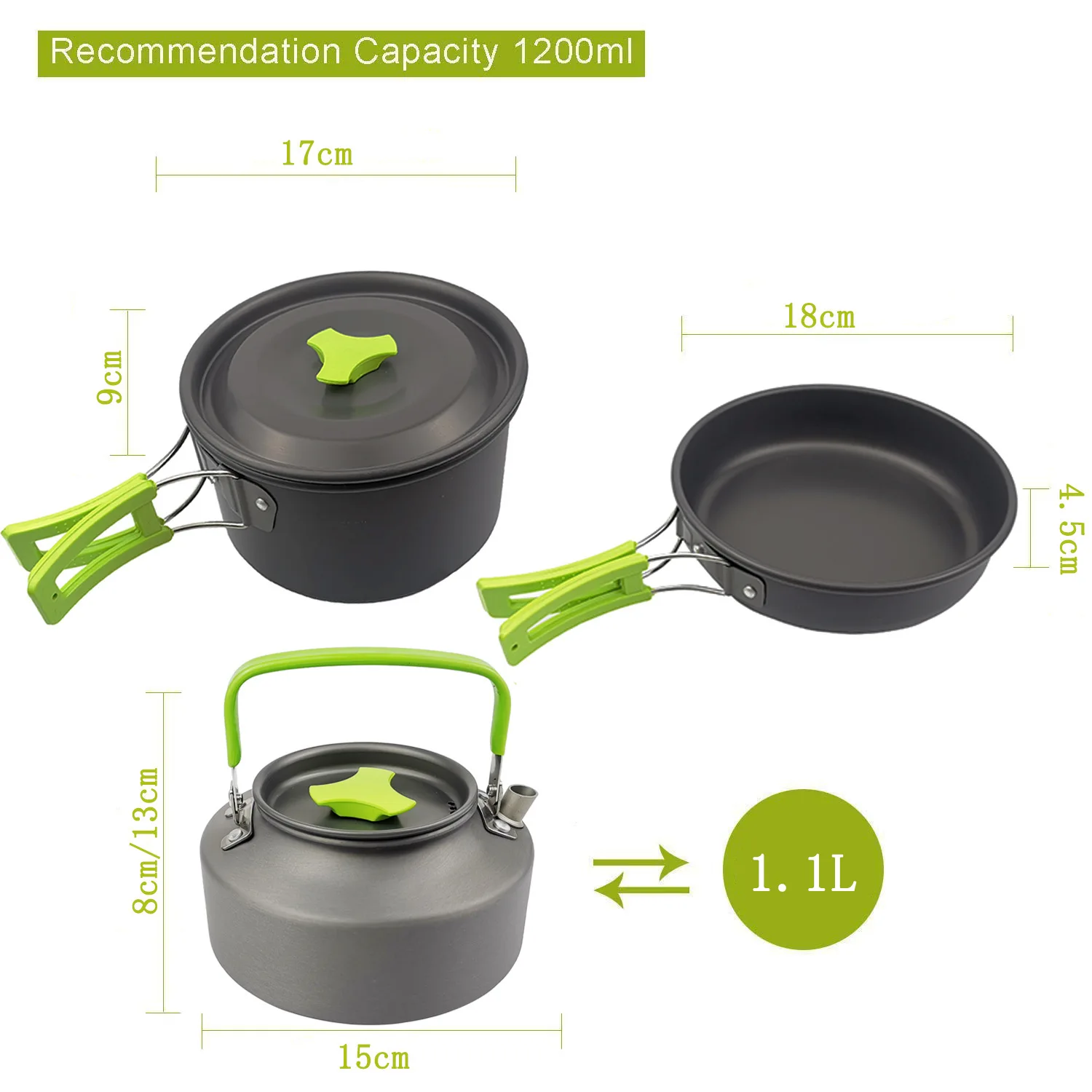 Imagem -03 - Camping Cookware Mess Kit Conjunto de Panelas ao ar Livre Caminhadas Pote Panela Chaleira Copos Mosquetão Colher Garfo 23 Pessoa