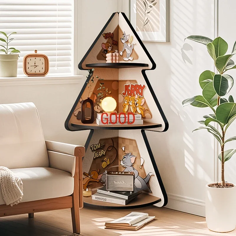 

Living room corner rack antique wall corner floor ornament storage triangular cabinet