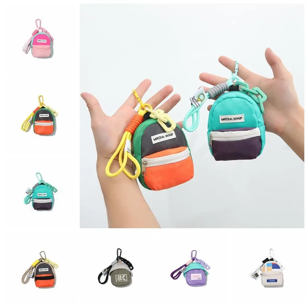 

Small Macaron Color Mini Coin Purse Multifunctional Anti Loss Key Chain Wallet Durable Portable Earphone Bag Camping