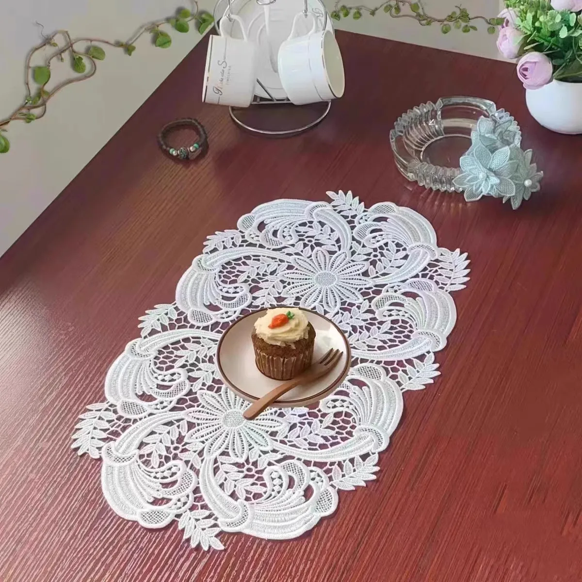 NEW Cotton lace Christmas flower Embroidery table cloth cover wedding tablecloth party kitchen Table decoration and accessories